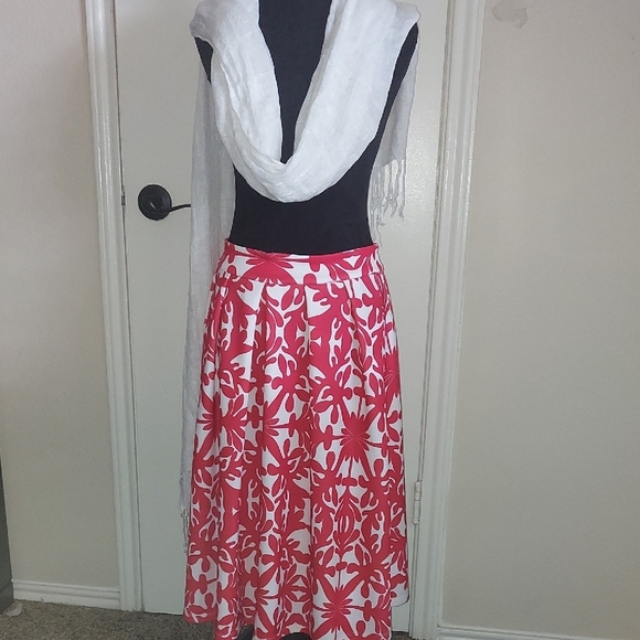 whats hot Dresses & Skirts - Red and White Tiered Maxi A-Line Skirt